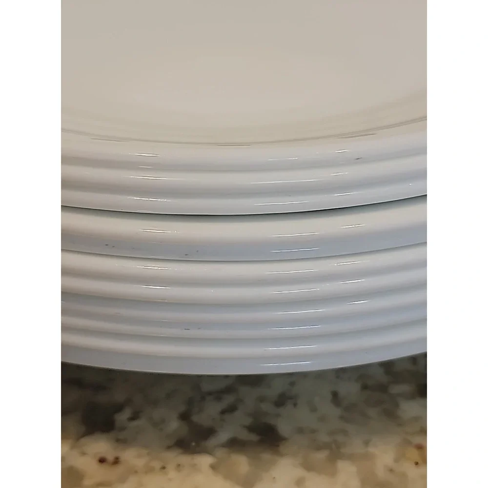 Corelle City Block Bread & Butter Dessert Plates Black & White 6 3/4